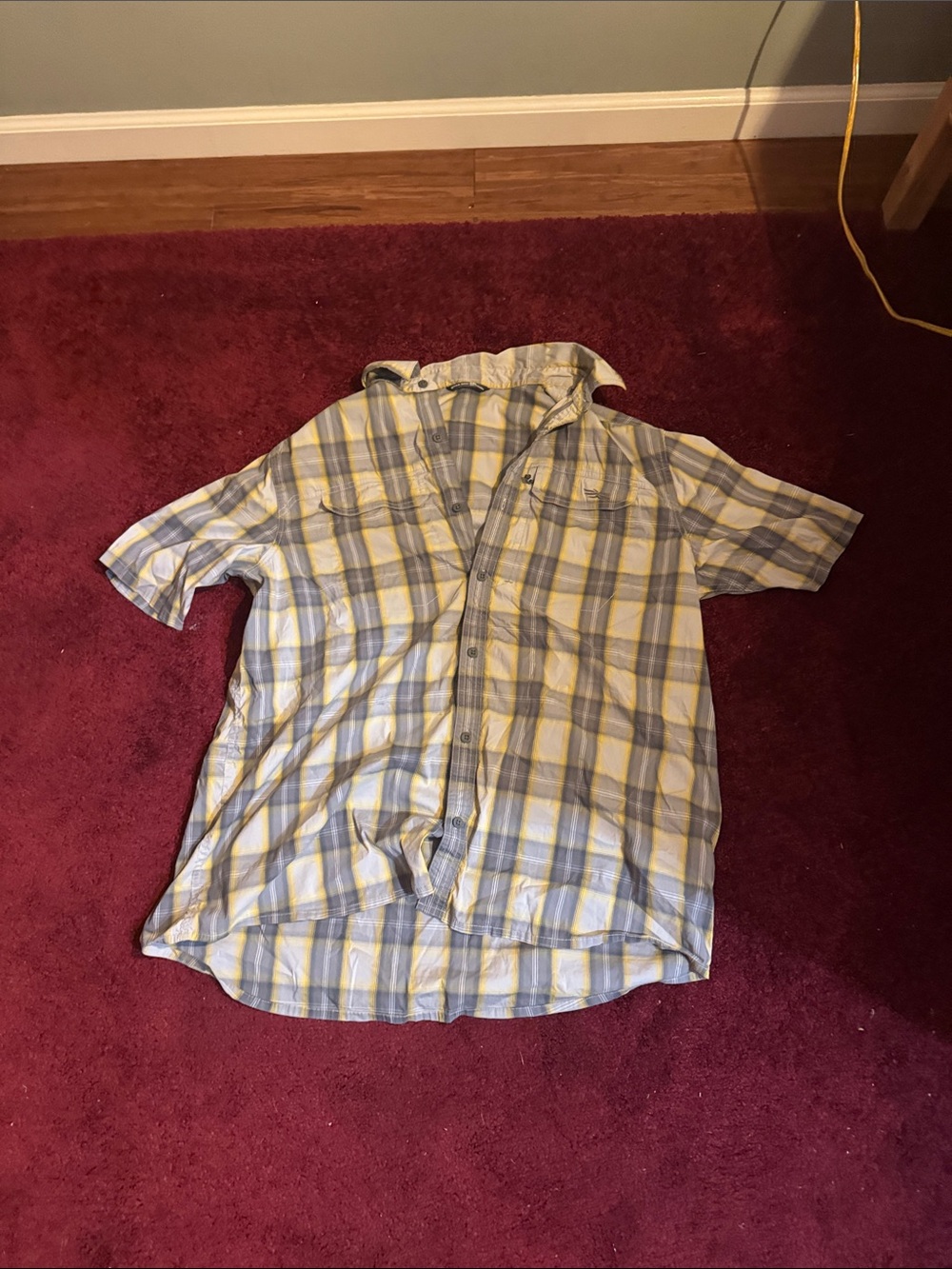 Sitka Short-Sleeve Plaid Button-Down Shirt - Yellow & Gray